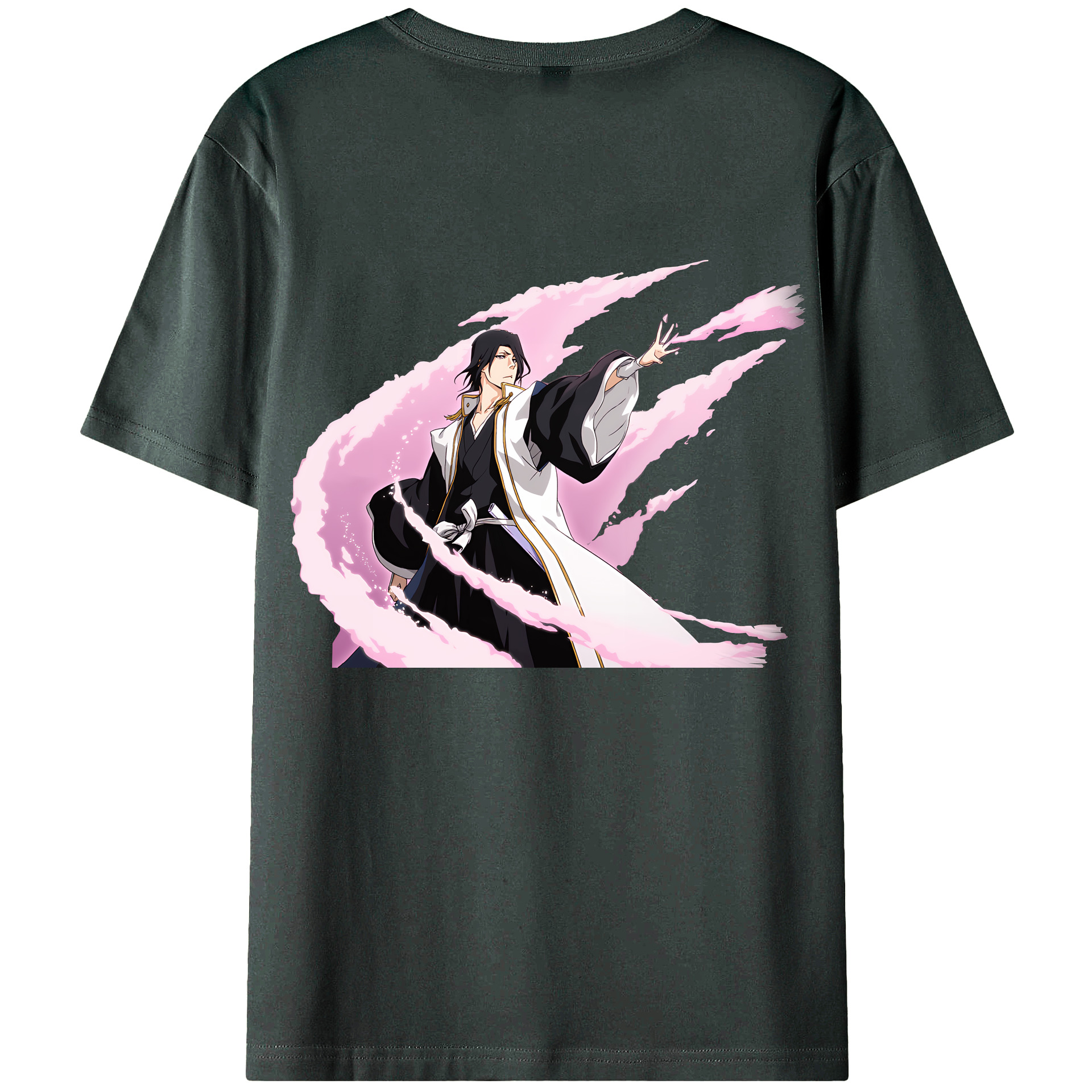 （画像用） ブリーチ くちき びゃくや BLEACH Kuchiki Byakuya 綿100％ メンズ半袖Tシャツ（バックプリント） 通気性